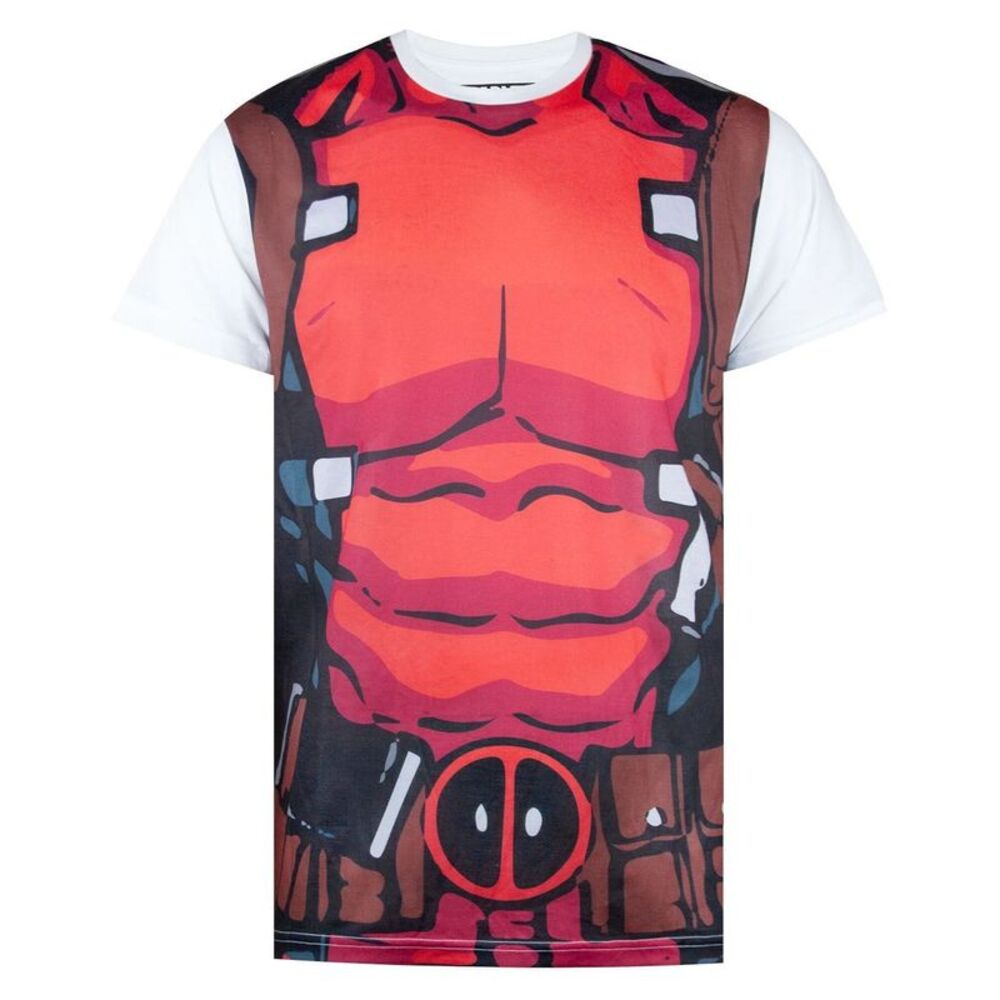 Deadpool Mens Costume T-Shirt / White/Red